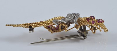 Lot 1150 - A yellow and white metal, ruby and diamond...