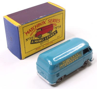 Lot 1443 - Matchbox Lesney No. 34 VW Panel Van in blue...