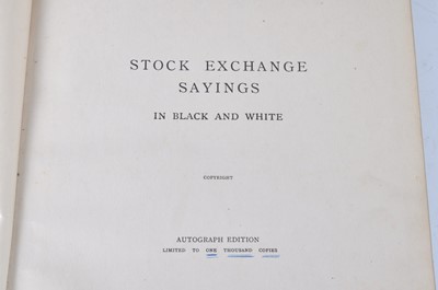 Lot 1017 - Hooper, W. Eden: Stock Exchange Sayings In...