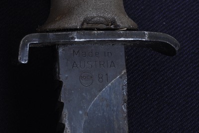 Lot 60 - An Austrian Field knife 81, the 16cm saw back...