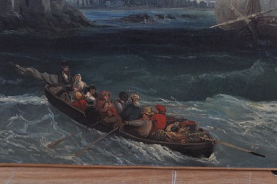 Lot 1331 - 19th century school - Boats in choppy seas off...