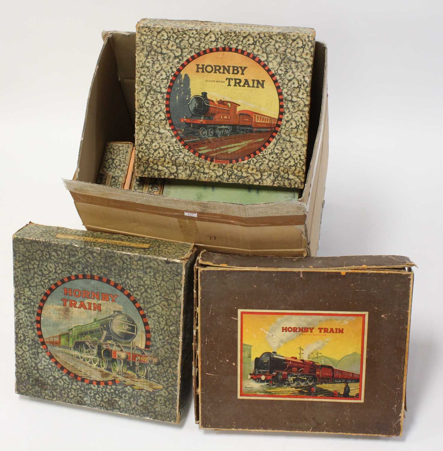 Lot 277 - Various empty Hornby pre-war set boxes all...