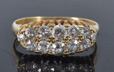 Lot 1140 - A late Victorian 18ct yellow gold diamond...