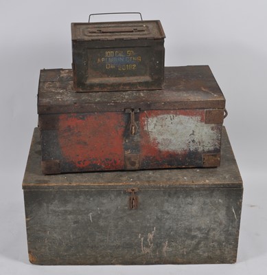 Lot 193 - An Air Ministry iron bound instrument trunk,...