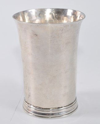 Lot 1059 - A William & Mary Norwich silver beaker, of...