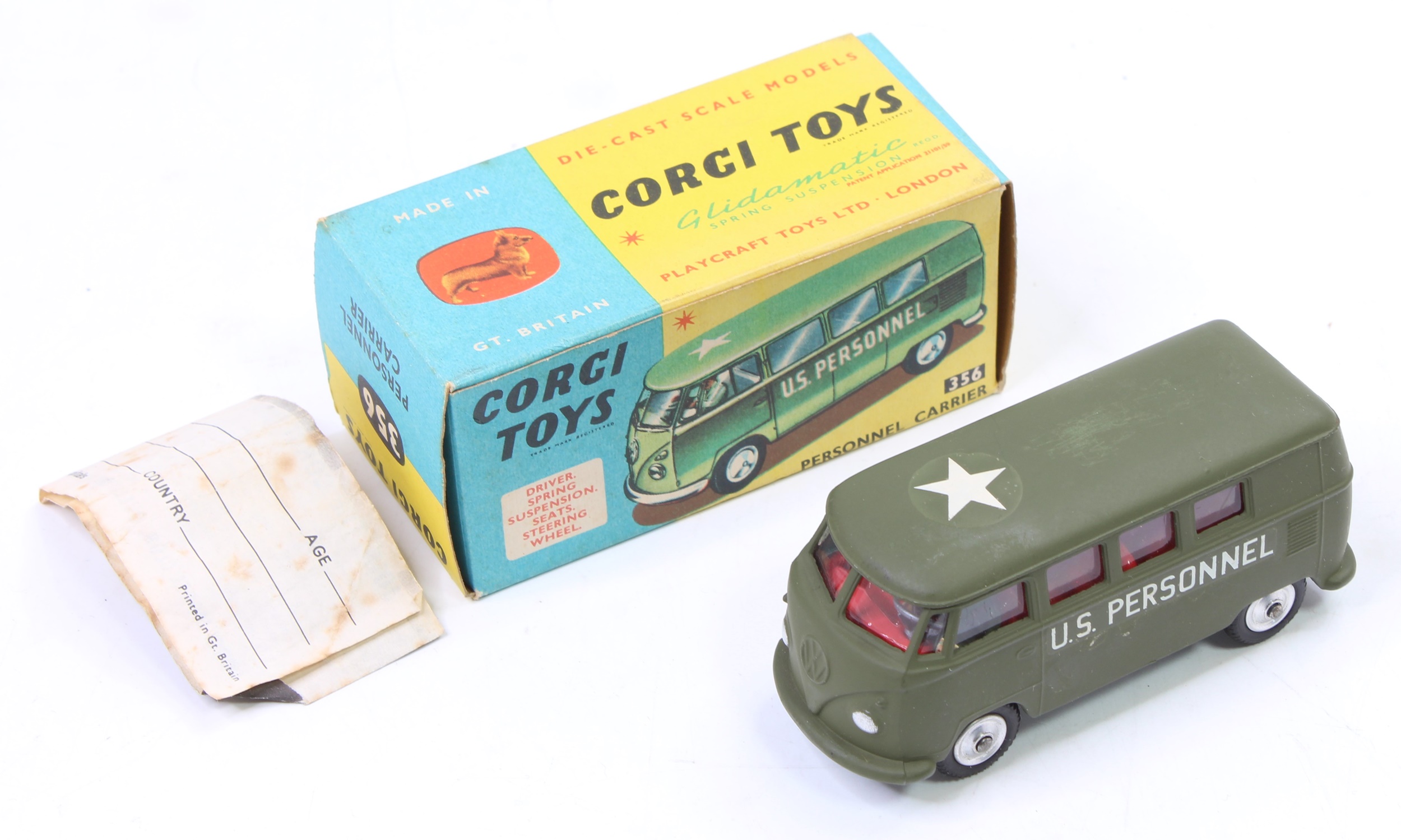 Lot 1287 - Corgi Toys No. 356 US army personnel