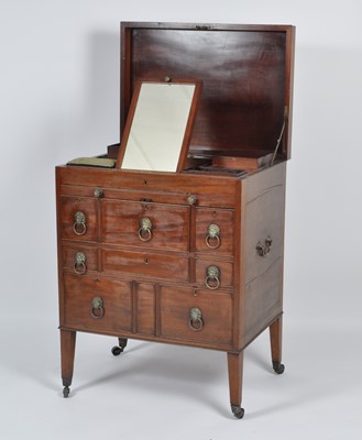 Lot 1395 - A late Georgian mahogany gentleman's fitted...