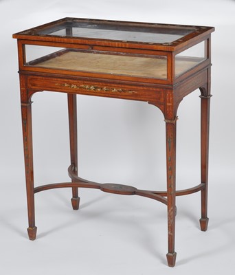 Lot 1396 - A Sheraton Revival satinwood and polychrome...