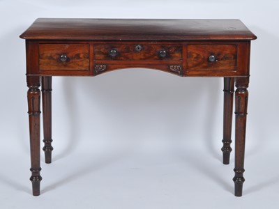 Lot 1401 - A William IV mahogany side table, having three...