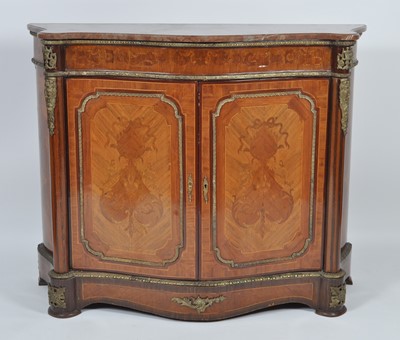 Lot 1403 - A continental walnut, kingwood and marquetry...