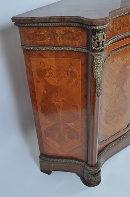Lot 1403 - A continental walnut, kingwood and marquetry...