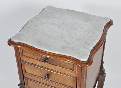 Lot 1420 - A late 19th century French rosewood and marble...