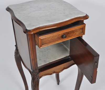 Lot 1420 - A late 19th century French rosewood and marble...