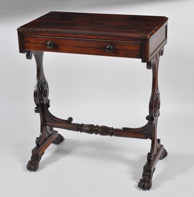 Lot 1424 - A Victorian rosewood needlework table, having...