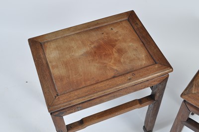 Lot 1283 - A Chinese faded 'rosewood' low occasional...