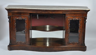 Lot 1433 - A Victorian rosewood marble-topped side...