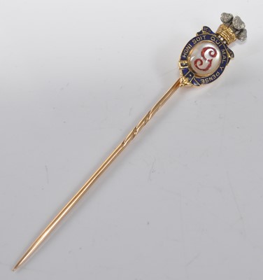 Lot 1202 - A yellow metal George Prince of Wales stick...