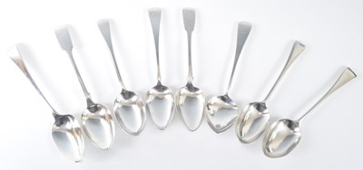 Lot 1084 - A harlequin set of eight 19th century silver...