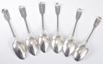 Lot 1087 - A harlequin set of six 19th century silver...