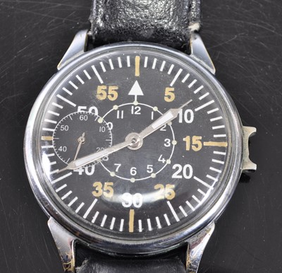 Lot 121 - A Soviet wristwatch, the black dial with...