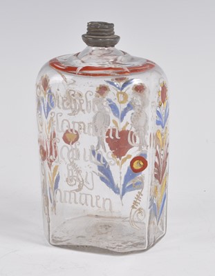 Lot 1041 - A circa 1770 Bohemian glass brandy bottle,...