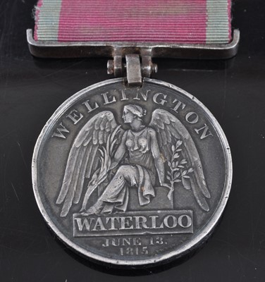 Lot 208 - A Waterloo Medal, 1815, naming WILLM. WALMSLEY....