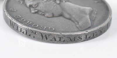 Lot 208 - A Waterloo Medal, 1815, naming WILLM. WALMSLEY....