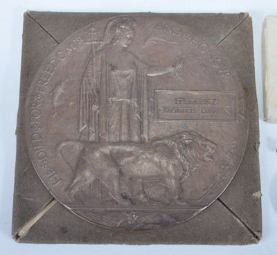 Lot 126 - A WW I Casualty group, to include a bronze...