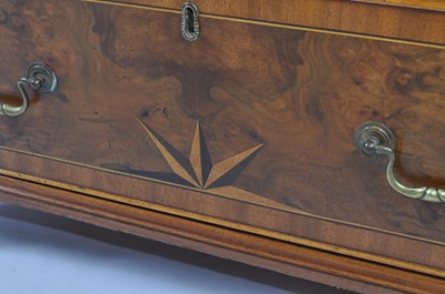 Lot 1393 - A walnut and burr walnut chest, in the early...