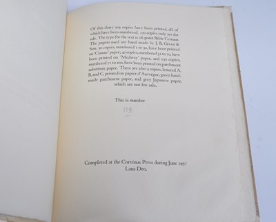 Lot 1015 - Lawrence, Thomas Edward; The Diary of T.E....