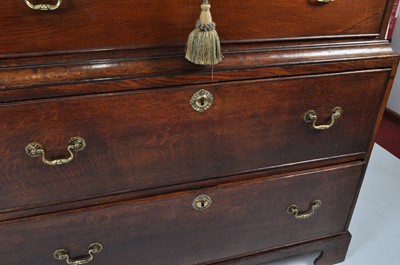 Lot 1442 - An antique joined oak chest-on-chest, 18th...