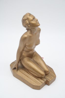 Lot 4 - An Art Deco gold painted plaster model of a...