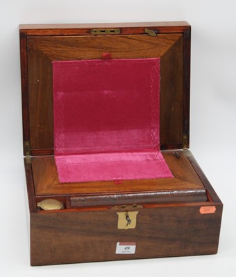 Lot 49 - A Victorian walnut writing slope of hinged...