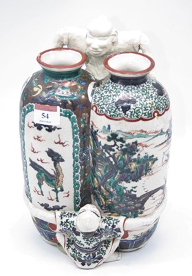 Lot 54 - A Japanese vessel in the form of two vases...