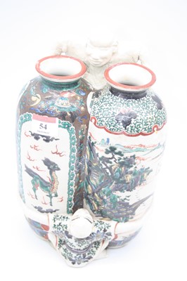 Lot 54 - A Japanese vessel in the form of two vases...