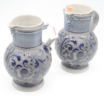 Lot 62 - A pair of late 19th century German stoneware...