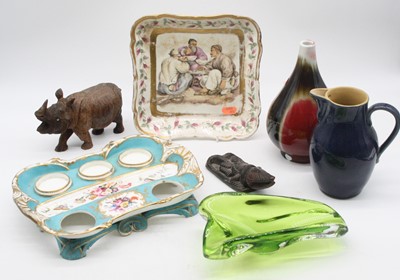 Lot 77 - A box of miscellaneous items to include 19th...