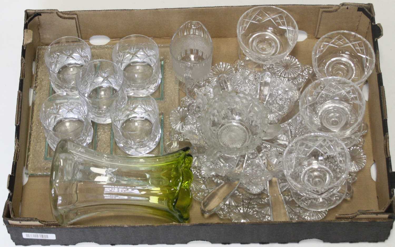 Lot 84 - A box of miscellaneous glassware to include...