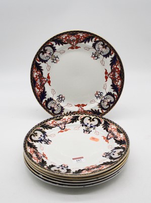 Lot 107 - A set of six 19th century Crown Derby plates...