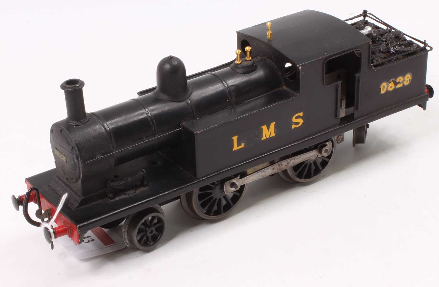 Lot 243 - 2-4-2 clockwork loco black LMS 10829. No...