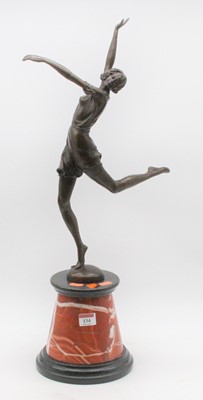 Lot 134 - A large Art Deco style bronzed figure of a...
