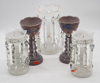 Lot 144 - A pair of early 20th century opalescent milk...