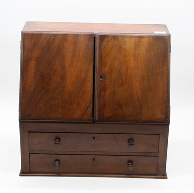 Lot 175 - An Edwardian mahogany stationery cabinet, the...