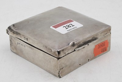 Lot 282 - A George V silver table cigarette box, of...
