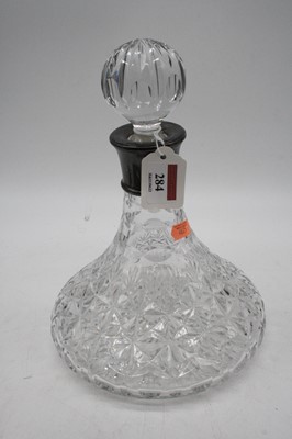 Lot 284 - A modern cut glass ships decanter and stopper,...