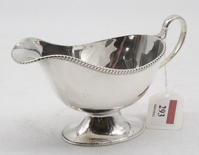 Lot 293 - A George V silver sauceboat, of plain...