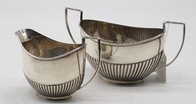 Lot 296 - A George V silver sugar bowl, of half-fluted...