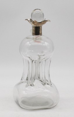 Lot 302 - A George V decanter, having a clear hourglass...