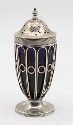 Lot 303 - An Edwardian silver pedestal pepperette,...