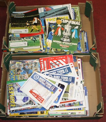 Lot 198 - Two boxes of Ipswich Town match day programmes...
